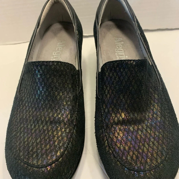 Alegria Ema metallic rain, leather slip on loafer, clogs, skid resistant size 7 - Picture 3 of 7